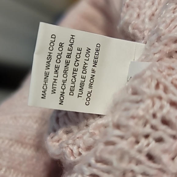 Moral Fiber Pullover Sweater Women's 3X Pink Open Knit Long Sleeve Light Y2K - Picture 11 of 11